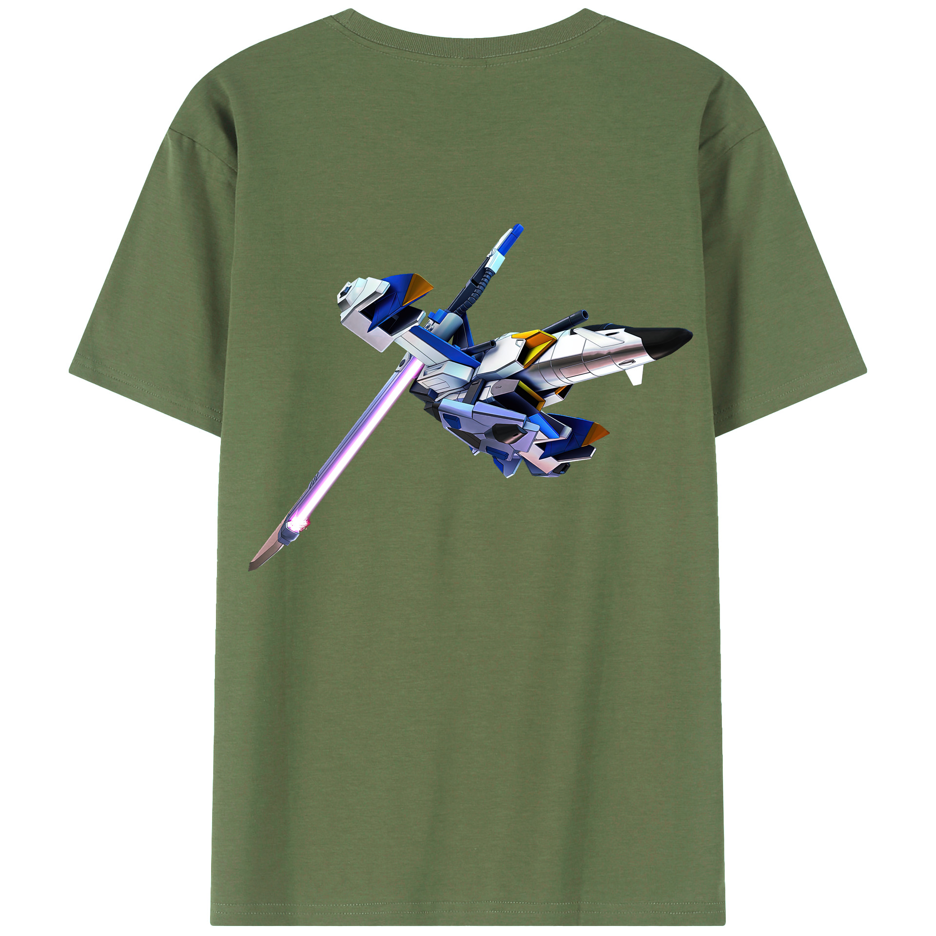 （画像用） 機動戦士ガンダム Mobile Suit Gundam 綿100％ メンズ半袖Tシャツ（バックプリント） 通気性